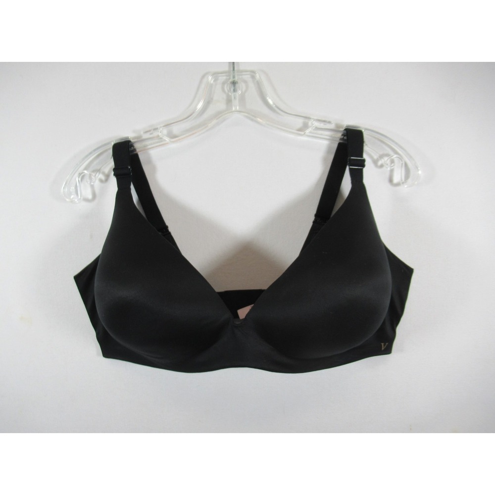 Victoria's Secret Lined Semi Demi Bra 38DD Wireless Black